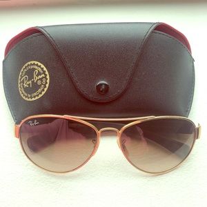 Ray Ban Brown Tortoise and Gold Aviator Sunglasses